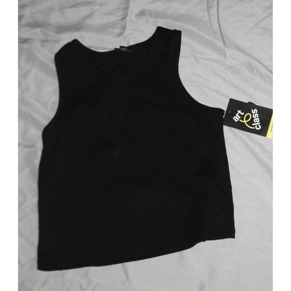 Girls art class ribbed tank top black size L 10-12